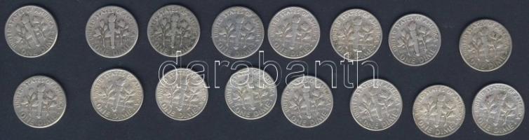 USA 1946-64. 10c Ag "Roosevelt" (16x) mind klf évszám! T:2,3