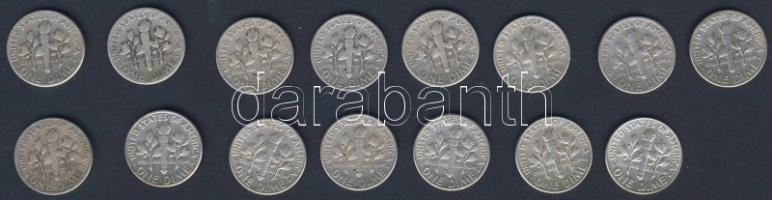 USA 1946-64. 10c Ag "Roosevelt" (15x) mind klf évszám! T:2,3