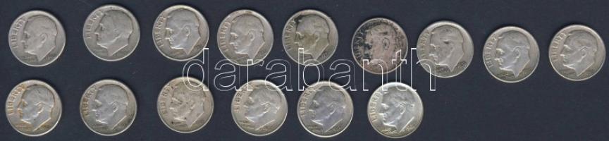 USA 1946-64. 10c Ag "Roosevelt" (15x) mind klf évszám! T:2,3