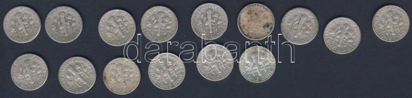 USA 1946-64. 10c Ag "Roosevelt" (15x) mind klf évszám! T:2,3