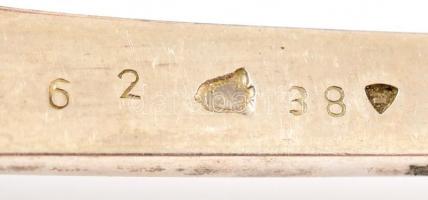 Ezüst (Ag.) monogramos (FM) evőeszköz készlet (30 db), jelzett, eredeti foltos dobozában, nettó:1019...