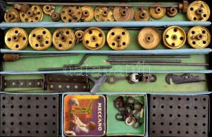 Meccano régi fém építőjáték, használati útmutatóval