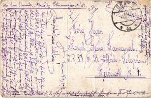 Belagerung / Lady with dachshund dog, between two flirting military officers. M. Munk Wien Nr. 1119....