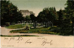 1902 Arad, Salacz park és kastély. Bloch H. nyomdája / castle and park