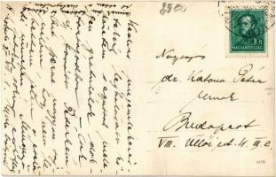 1935 Hajdúszoboszló, fürdőzők csoportképe. Czeglédy Sándor fényképész. photo