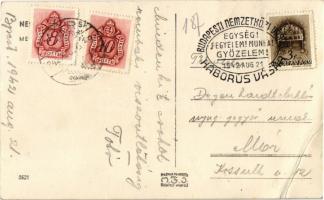 1942 Budapest, Nemzetközi Vásár, "Egység, fegyelem, munka, győzelem". So. Stpl (EB)