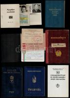Vegyes okmány tétel: tagsági könyvek, igazolványok, útlevelek, stb., összesen 13 db