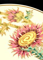 Zsolnay bogáncsos falitál, kézzel festett, jelzett, hibátlan, d: 40,5 cm