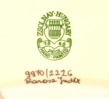 Zsolnay bogáncsos falitál, kézzel festett, jelzett, hibátlan, d: 40,5 cm