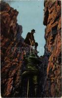 Bilder aus den Dolomiten Asphalt Serie Hochtouristen No. 873. Raphael Tuck & Sons / mountain climbers (EK)