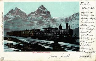1900 Gotthard-Express. Postkartenverlag Künzli, Zürich No. 3556. / locomotive