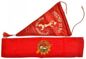 MSZMP XI. ker. Bizottság Apparátusa asztali zászló + munkásőr karszalag