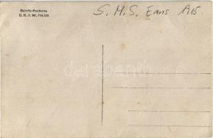 1915 SMS Enns a Császári és Királyi Haditengerészet monitor típusú hadihajója, matrózok a fedélzeten...