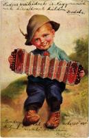 Little boy with accordion. H.B. Nr. 403/1. (EK)