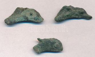 Szarmaták / Olbia Kr. e. ~V-IV. század AE Delfinpénz (3) T:3  Sarmatia / Olbia ~5th-4th century BC AE Dolphin coins (3x) C:F