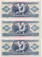 1980. 20Ft (3x) sorszámkövetők T:II 
Adamo F17