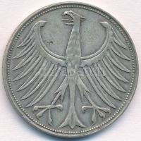 NSZK 1951J 5M Ag T:2,2- 
FRG 1951J 5 Mark Ag C:XF,VF
Krause KM#112.1