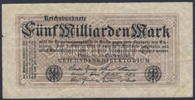 Német Birodalom/Weimari Köztársaság 1923. 5.000.000.000M lemezhibákkal(hiányos betűk) T:III+