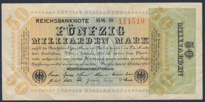 Német Birodalom/Weimari Köztársaság 1923. 50.000.000.000M T:II+ R!