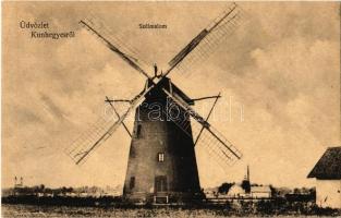 1933 Kunhegyes, szélmalom. Farkas Sándor fényképész kiadása / windmill