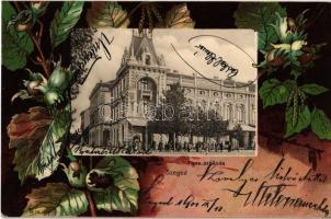 1901 Szeged, Tisza szálloda. Szecessziós litho lap makkal, Art Nouveau, litho