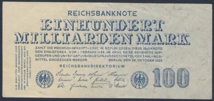 Német Birodalom/Weimari Köztársaság 1923. 100.000.000.000M T:II