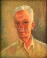 Kutassy Imre Ferenc (1897-1984): Önportré. Olaj, falemez, jelzett, keretben, 50×41 cm