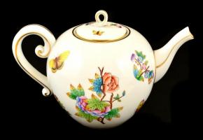 Herendi Viktória mintás tea kiöntő, kézzel festett, jelzett, apró kopásnyomokkal, m:15 cm