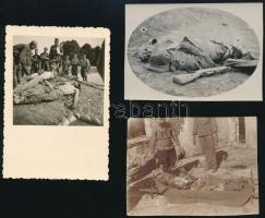 Harctéri áldozatok, különféle időpontokban és különféle helyszíneken elhunyt katonák, 7 db vintage f...