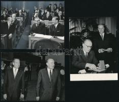 Kádár Jánosról (1912-1989) különféle időpontokban és változó helyszíneken készített 13 db vintage fo...