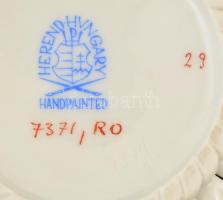 Herendi Rotschild mintás áttört szélű tálka, kézzel festett, jelzett, apró kopásnyomokkal, d:13 cm