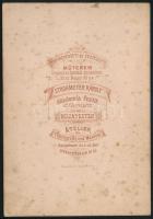 cca 1878 Strohmeyer Károly budapesti fényképész műtermében készült cabinetfotó méretű fénykép, 16x11...