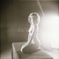 cca 1979 Rajongás a szebbik nemért, szolidan erotikus felvételek, 8 db vintage negatív + 3 db mai na...