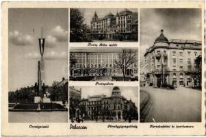 Debrecen, Országzászló, Arany Bika szálloda, Kereskedelmi és Iparkamara, Pénzügyigazgatóság, Posta palota