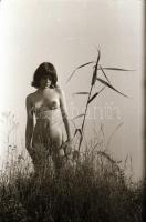 cca 1978 A természet ölelésében, szolidan erotikus felvételek, 13 db vintage negatív + 1 db mai nagy...