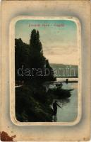 1914 Visegrád, Dunapart, csónakázók. Kiadja Zoller József 211. (fl)