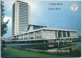 Hollandia 1990. 5c-5G (6xklf) + Noord Brabant emlékérem forgalmi sor karton dísztokban T:1 Netherlands 1990. 5 Cents - 5 Gulden (6xdiff) + Noord Brabant commemorative coin, coin set in cardboard case C:UNC