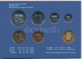 Hollandia 1990. 5c-5G (6xklf) + "Noord Brabant" emlékérem forgalmi sor karton dísztokban T...