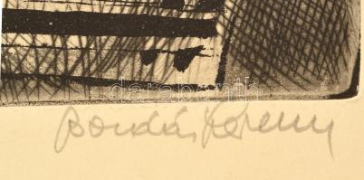 Bordás Ferenc (1911-1982): Virágcsendélet. Rézkarc, papír, jelzett,39×29 cm