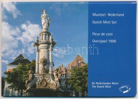 Hollandia 1996. 5c-5G (6xklf) + Provincie Overijssel emlékérem forgalmi sor karton dísztokban T:1 Hollandia 1996. 5 Cents - 5 Gulden (6xdiff) + Provincie Overijssel commemorative coin, coin set in cardboard case C:UNC