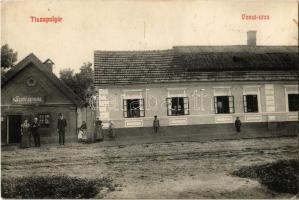 1910 Polgár, Tiszapolgár; Vasút utca, Szabó nyomda üzlete és saját kiadása