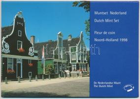 Hollandia 1998. 5c-5G (6xklf) + Provincie Noord-Holland emlékérem forgalmi sor karton dísztokban T:1 Hollandia 1998. 5 Cents - 5 Gulden (6xdiff) + Provincie Noord-Holland commemorative coin, coin set in cardboard case C:UNC