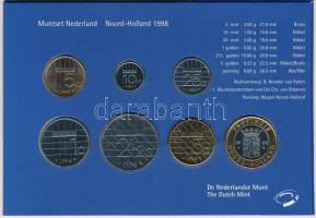 Hollandia 1998. 5c-5G (6xklf) + "Provincie Noord-Holland" emlékérem forgalmi sor karton dí...