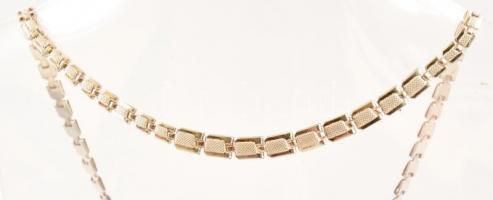 Ezüst(Ag) fantáziaszemes verlauf nyaklánc, jelzett, h: 45 cm, nettó: 10 g