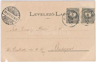 1899 Siklós, Fő utca, Pandurovits János, Paunz Géza üzlete, Római katolikus templom. Kiadja Feiler M...