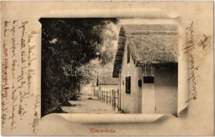 1908 Kisbér, Ritter-falu, Ritterdorf; legértékesebb telivérek részére épített 16 istálló, kiadja Haftl Kálmán
