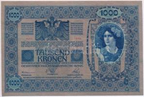 1902. 1000K piros "Deutschösterreich" felülbélyegzéssel, mindkét oldala német T:II