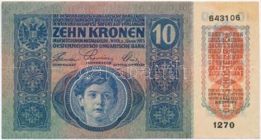 1915. 10K "DEUTSCHÖSTERREICH" felülbélyegzéssel T:III szép papír