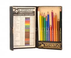 Stabilo színes ceruza készlet, 12 db, eredeti dobozában, használt