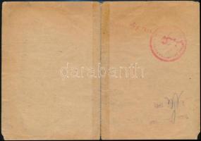 1945 Igazolás Mauthausenből szabadult személy részére, bélyegzésekkel